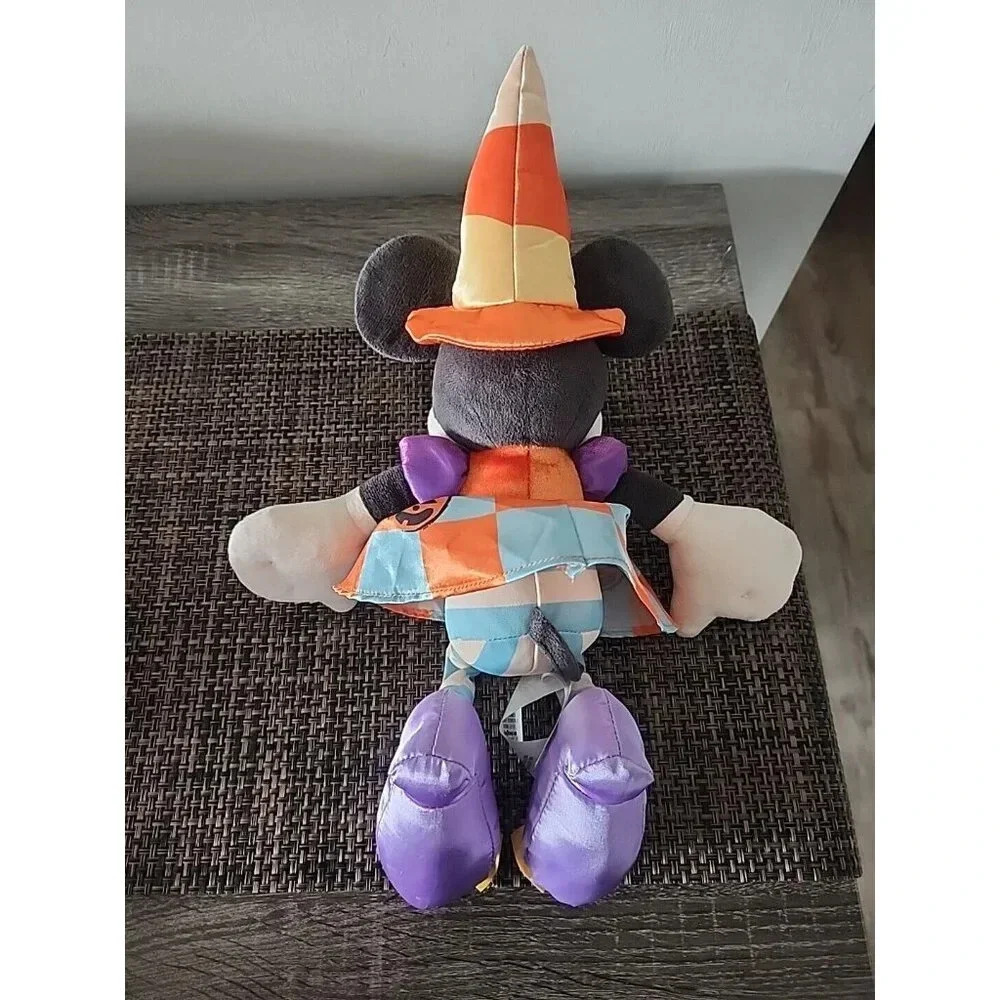 Disney Minnie Mouse Halloween Candy Corn Witch Hat Soft Plush 15” 2020 Pumpkin - Picture 8 of 9